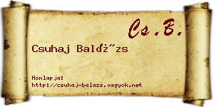Csuhaj Balázs névjegykártya