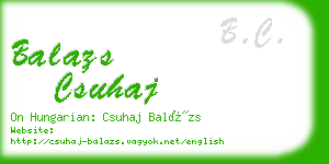 balazs csuhaj business card